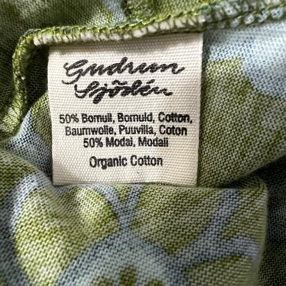 Gudrun Sjoden Floral Organic Cotton Mini Dress Green Size M Long Sleeve - Picture 8 of 8